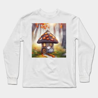 The Cute Mushroom Mouse House Long Sleeve T-Shirt